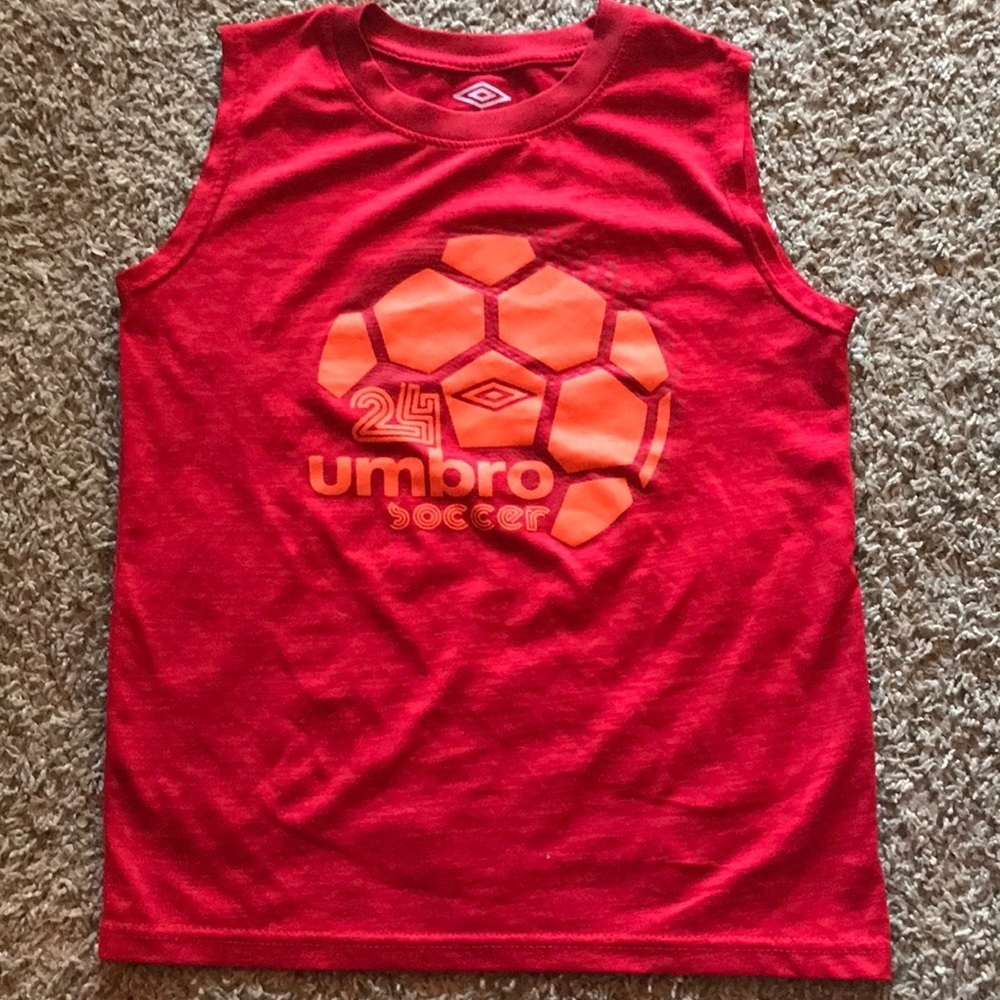Umbro Boys Red Soccer Sleeveless Shirt